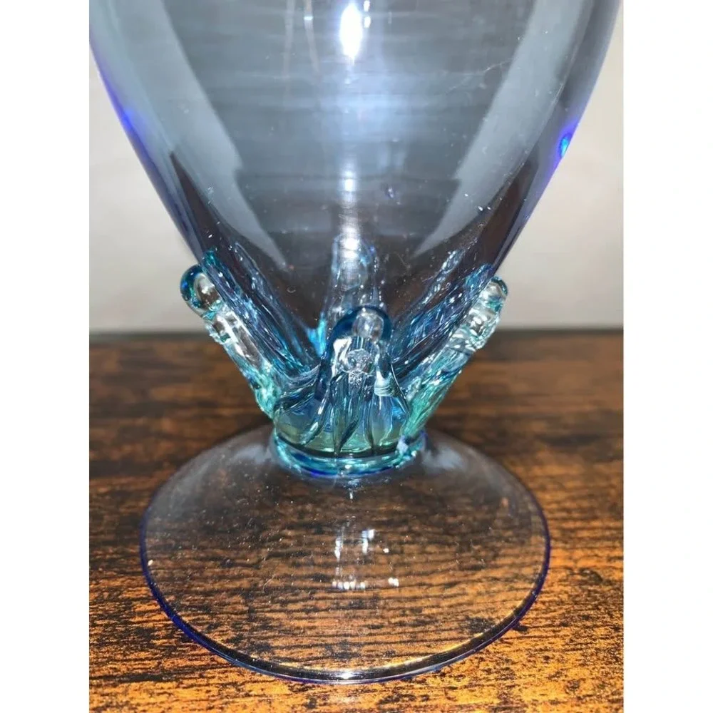 Vintage blue glass‎ vase